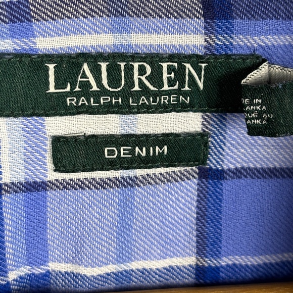 Lauren Ralph Lauren Women Long Sleeve 100% Cotton Button Up Shirt Sz XL Classic - Picture 3 of 9